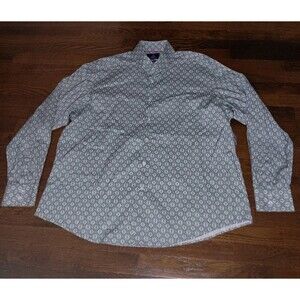 Hawes & Curtis Brandon Shirt Mens XXXL 3XL Geometric Paisley Print Button Front